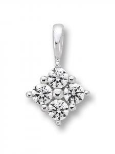 ONE ELEMENT Подвеска с цирконием в оправе из белого золота 333 пробы с серебряным покрытием