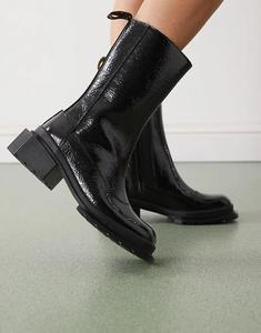 Ботинки Dr Martens Maybole Hi Crackle из лакированной кожи черного цвета