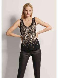 MADELEINE Топ с черными/золотыми пайетками