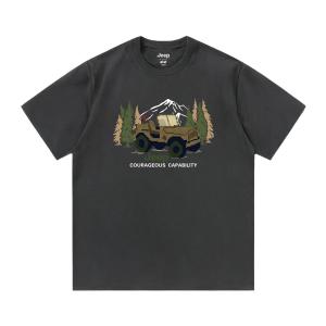 Футболка для школьников с круглым вырезом Moderate Jeep, темно-серый