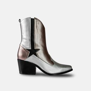 Женские кожаные ботинки Stella премиум-класса цвета металлик (серебристые) BALA DI GALA, серебро