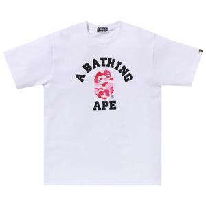 Футболка BAPE ABC Camo College Organic Tee, White/Pink
