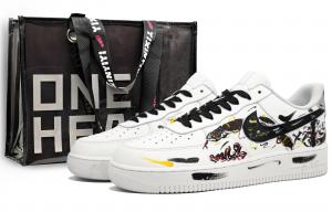 Nike Кроссовки Air Force 1 с антискользящим покрытием, износостойкие, низкие, для скейтбординга, унисекс, черные, белые