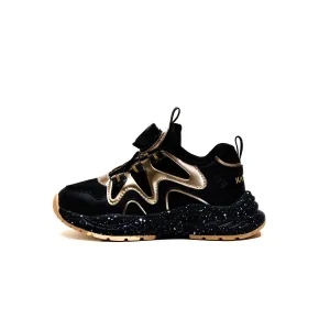 Детская обувь для повседневной носки с амортизацией и износостойкостью KATETU, черный/золотой
