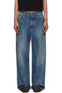 Джинсы с закрученным кроем Alaïa, цвет mineral