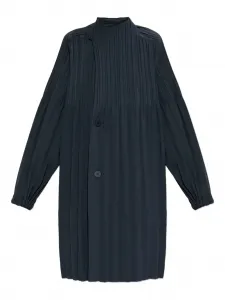 Гладкое плиссированное пальто Pleats Please Issey Miyake, синий