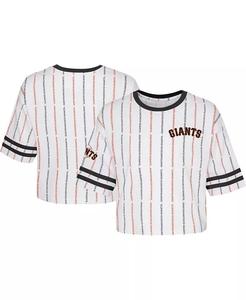 Футболка Big Girls White San Francisco Giants Ball в полоску Outerstuff