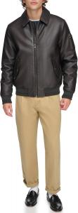 Мужская куртка-бомбер из искусственной кожи Tommy Hilfiger, Dark Brown Laydown Collar