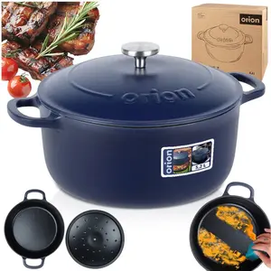 Чугунная кастрюля , кастрюля с крышкой, эмалированный чугун, LITINA, 26 см, 5,2 л Orion