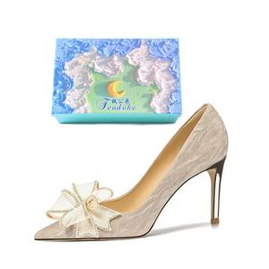 Feo Dvke Серебряные туфли на шпильке для женщин в подарочной упаковке [Голубой подарочный набор Love] с подарком, цвет Silver[Blue Love Gift Box Set]with Gift