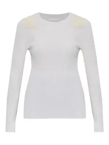 Ребристый топ с длинными рукавами Helmut Lang, белый
