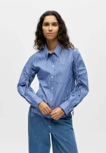 Блузка на пуговицах geraffte ärmel Object, Clematis Blue