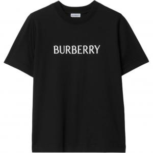 Футболка из хлопка с логотипом Burberry, черный
