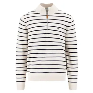 Свитер Fynch Hatton Striped half zip, белый