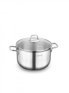 Кастрюля Korkmaz Perla из высококачественной нержавеющей стали 18/10 - 22 дюйма, серебристого цвета Korkmaz, 22 см