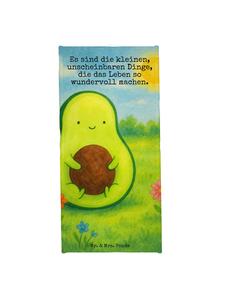 Mr. & Mrs. Panda Дорожное полотенце с рисунком в виде косточки авокадо и надписью пастельно-желтого цвета