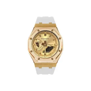 CASIO Ретрофит серия кварцевый механизм ремешок из резины часы унисекс циферблат gold