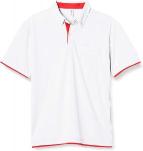 Мужская рубашка-поло Glimmer 00315-AYB на пуговицах, из быстросохнущей ткани, с коротким рукавом, с карманом, плотность ткани 4,4 унции, белый/красный