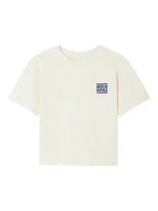 Футболка Ykobow с логотипом и круглым вырезом American Vintage, кремовый