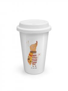 Mr. & Mrs. Panda Кофейная кружка на вынос, с изображением флага с изображением мотылька, без надписи, белого цвета