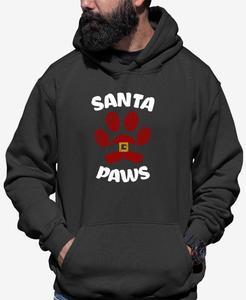 Мужская толстовка с капюшоном Santa Paws с надписью "Santa Paws" LA Pop Art, Dark gray