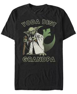 Мужская футболка с коротким рукавом с логотипом Yoda Best Grandpa Rebel из «Звездных войн» Fifth Sun, черный