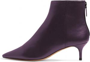 Женские западные низкие ботильоны YDN с острым носком и каблуком-кошечкой для офиса, размер 4-16 US, Purple Zips