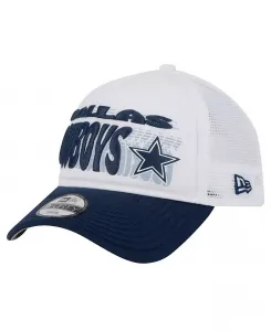 Детская регулируемая бейсболка Dallas Cowboys с принтом команды, бело-синяя, модель A Frame 9FORTY New Era