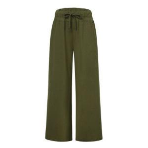 Женские широкие спортивные брюки с эластичным поясом и карманами Green Elysium, Army Green