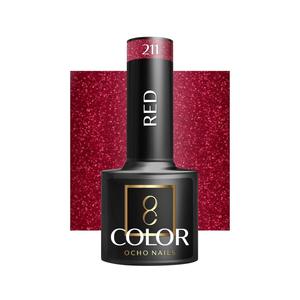 OCHO NAILS Гибридный лак для ногтей красный 211 -5 г Active Shop