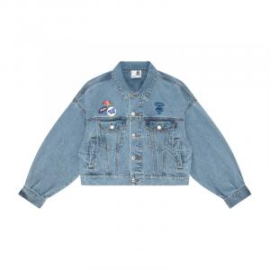 Джинсовая куртка женская синяя BLL Aape