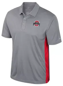Мужская футболка-поло Colosseum Ohio State Buckeyes Heather Grey