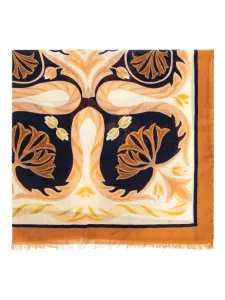 Шарф с принтом и бахромой Etro, бежевый