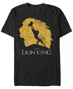 Футболка с коротким рукавом для мужчин Disney The Lion King Simba Evolution Silhouette Fifth Sun, черный