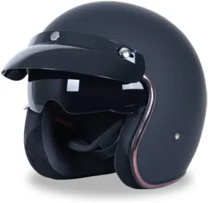 Винтажный роскошный реактивный шлем DJCALA, мотоциклетный шлем, шлем для скутера, шлем для мопеда, полушлем, одобренный ECE, ретро-шлем для чоппера Vespa Pilot с визором для взрослых, мужчин и женщин