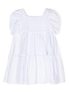 Monnalisa расклешенное платье со складками, белый