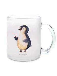 Кружка с изображением пингвина и божьей коровки, прозрачная, без надписей Mr. & Mrs. Panda