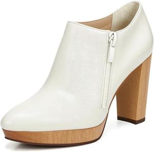 Женские модные ботильоны XYD с массивным каблуком и платформой, зауженный носок, боковая молния, обувь для вечеринок и работы, White