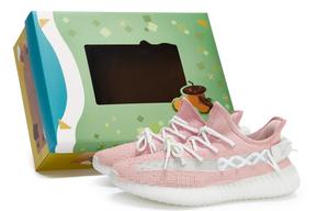 Кроссовки Yeezy Boost 350 V2 Lifestyle унисекс с низким верхом белого цвета Adidas Originals, розовый/белый