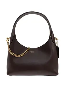 Сумка-тоут с цепочным ремешком в форме полумесяца Coach, коричневый