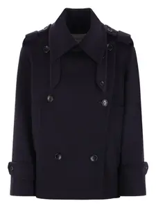 Двубортный тренчкот MAX MARA, синий