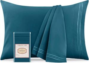 Mellanni Наволочки, комплект из 2 штук, размер 51x76 см, застежка-конверт, охлаждающие, очень мягкие, бирюзовый цвет