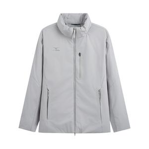 Пуховик унисекс Mizuno, серо-бежевый желто-зеленый