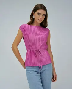 Женский плиссированный топ Salsa Jeans, фуксия