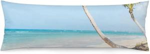MaSiledy Декоративная наволочка с тропическим пляжным принтом пальм и потайной молнией Pattern