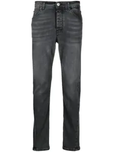 Джинсы с эффектом потертости и логотипом PMD, серый