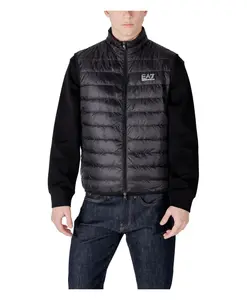 Жилет без рукавов с высоким воротником Emporio Armani Ea7, черный