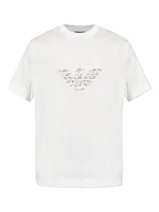 Футболка с вышитым логотипом Emporio Armani, белый