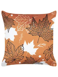 Декоративная подушка Beliani Deko POINSETTIA, цвет orange/weiß/schwarz