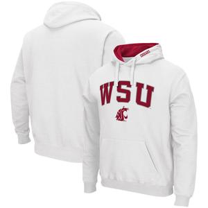 Мужской белый пуловер с капюшоном Washington State Cougars Arch & Logo 3.0 Colosseum